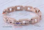 Perfect Replica Santos de Rose Gold With Diamonds Bracelet - Replica Cartier Jewelry